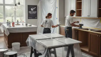 Cabinet painting in Madison, WI by Madison Paint Pros for a durable kitchen cabinet finish