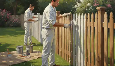 Fence painting service in Madison, WI protecting wood fences from weather damage
