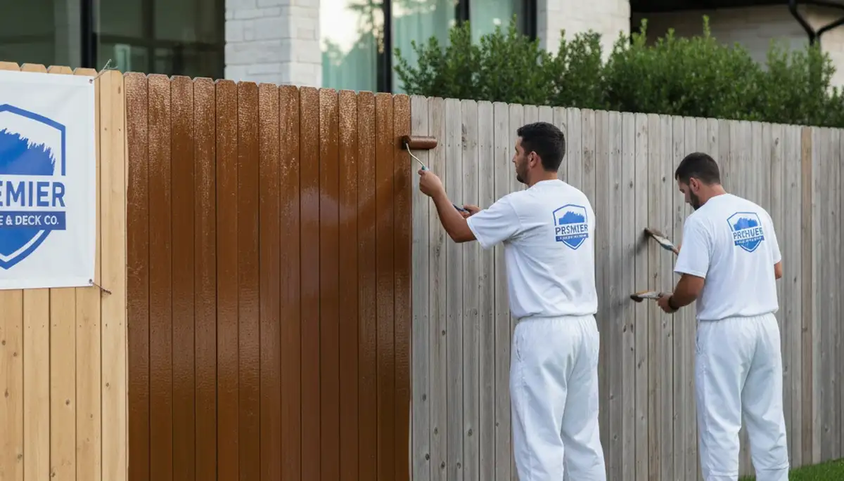 Fence painting in Madison, WI for weather-protected wood fence durability