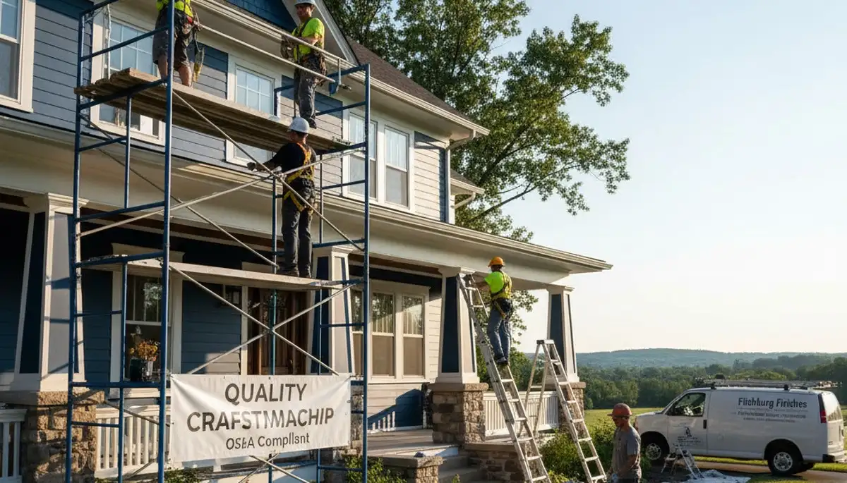 Madison, WI painters on a residential painting project for a home exterior