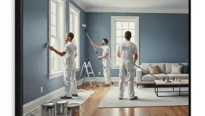 Madison, WI painters preparing interior house walls for a clean, durable paint finish