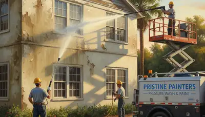 Madison, WI pressure washing for exterior cleaning and grime removal at a painting service business
