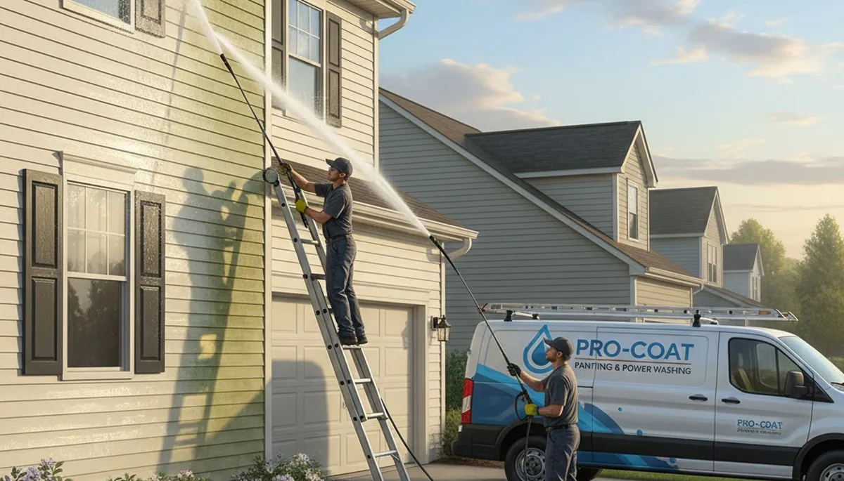 Vinyl siding pressure cleaning in Madison, WI removes mold, mildew, and grime from a home exterior